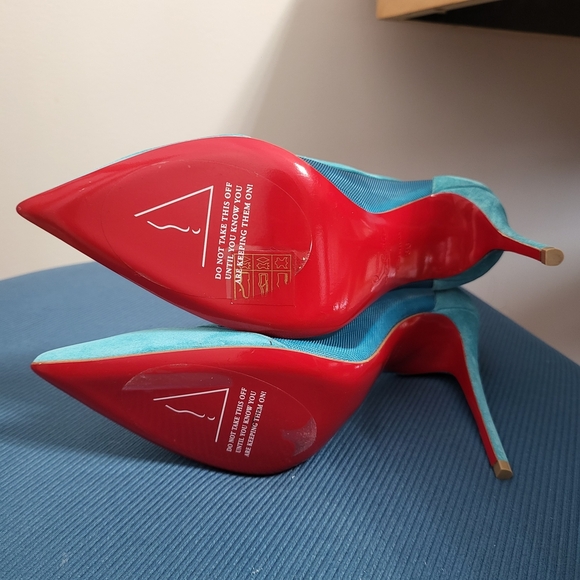 Christian Louboutin Blue and Red Heels - Picture 9 of 9